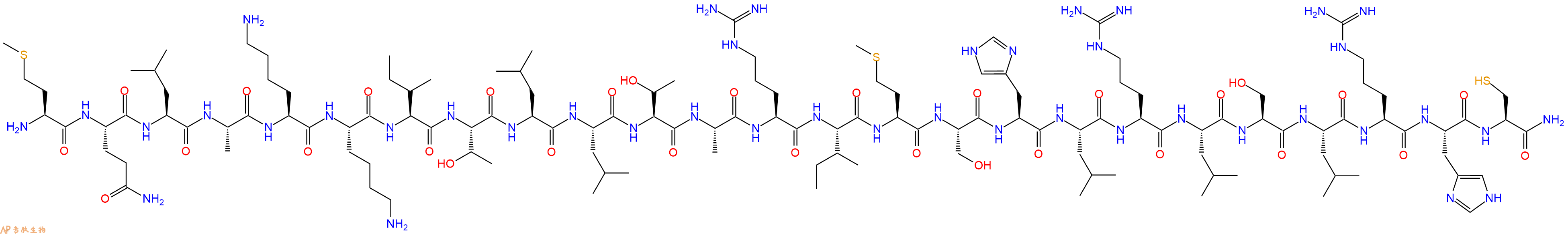 专肽生物产品H2N-Met-Gln-Leu-Ala-Lys-Lys-Ile-Thr-Leu-Leu-Thr-Ala-Arg-Ile-Met-Ser-His-Leu-Arg-Leu-Ser-Leu-Arg-His-Cys-NH2