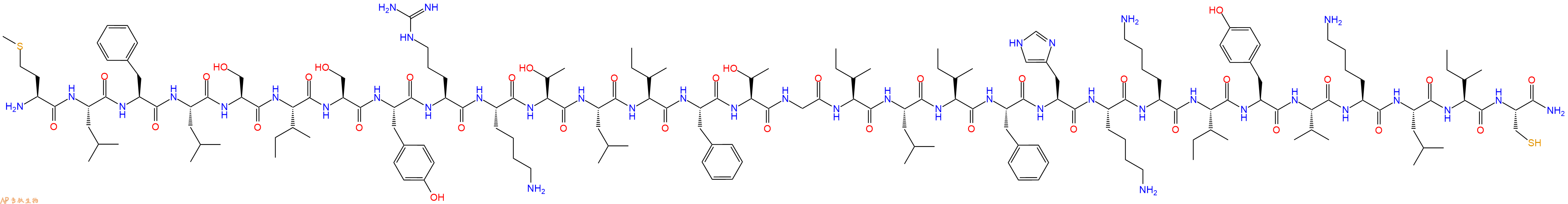 专肽生物产品H2N-Met-Leu-Phe-Leu-Ser-Ile-Ser-Tyr-Arg-Lys-Thr-Leu-Ile-Phe-Thr-Gly-Ile-Leu-Ile-Phe-His-Lys-Lys-Ile-Tyr-Val-Lys-Leu-Ile-Cys-NH2