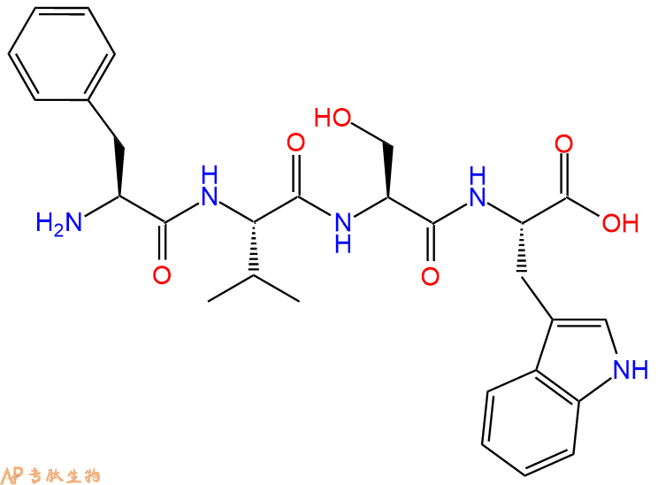 专肽生物产品H2N-Phe-Val-Ser-Trp-OH