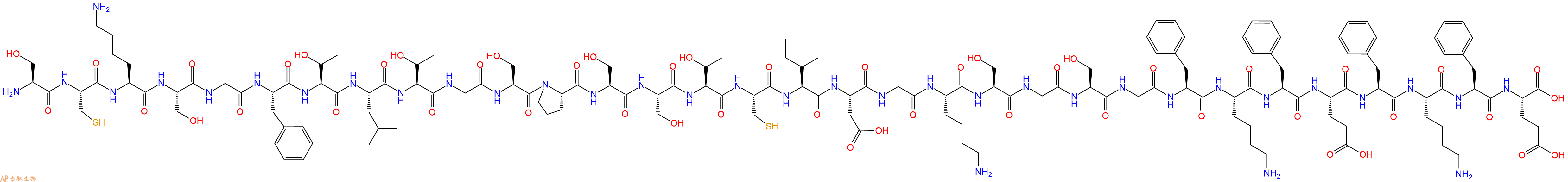 专肽生物产品H2N-Ser-Cys-Lys-Ser-Gly-Phe-Thr-Leu-Thr-Gly-Ser-Pro-Ser-Ser-Thr-Cys-Ile-Asp-Gly-Lys-Ser-Gly-Ser-Gly-Phe-Lys-Phe-Glu-Phe-Lys-Phe-Glu-OH