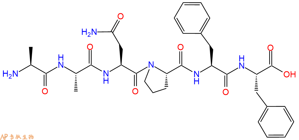 专肽生物产品H2N-Ala-Ala-Asn-Pro-Phe-Phe-OH