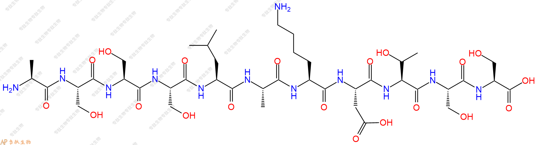 专肽生物产品H2N-Ala-Ser-Ser-Ser-Leu-Ala-Lys-Asp-Thr-Ser-Ser-OH