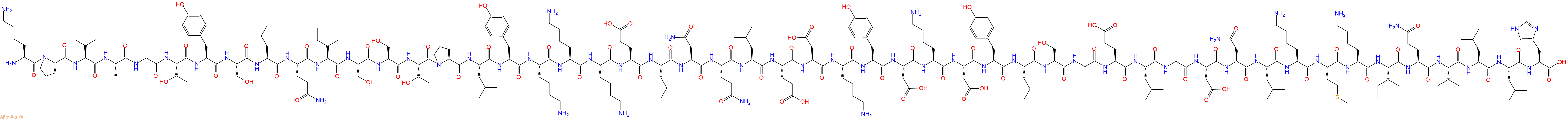 专肽生物产品H2N-Lys-Pro-Val-Ala-Gly-Thr-Tyr-Ser-Leu-Gln-Ile-Ser-Ser-Thr-Pro-Leu-Tyr-Lys-Lys-Lys-Glu-Leu-Asn-Gln-Leu-Glu-Asp-Lys-Tyr-Asp-Lys-Asp-Tyr-Leu-Ser-Gly-Glu-Leu-Gly-Asp-Asn-Leu-Lys-Met-Lys-Ile-Gln-Val-Leu-Leu-His-OH
