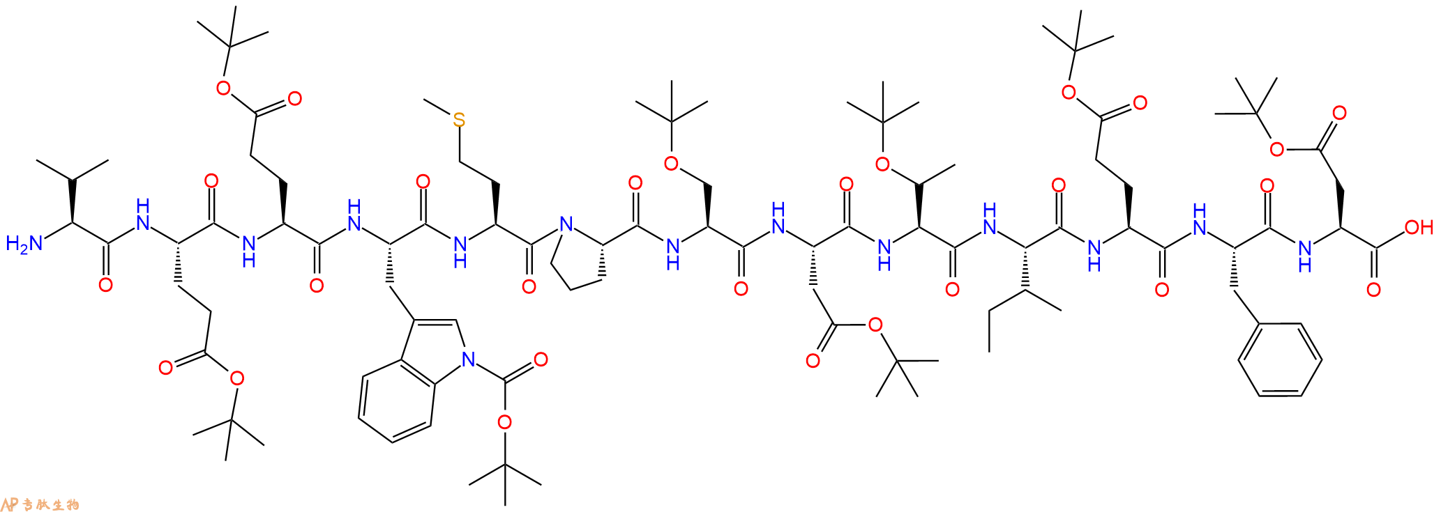 专肽生物产品H2N-Val-Glu(OtBu)-Glu(OtBu)-Trp(Boc)-Met-Pro-Ser(tBu)-Asp(OtBu)-Thr(tBu)-Ile-Glu(OtBu)-Phe-Asp(OtBu)-OH