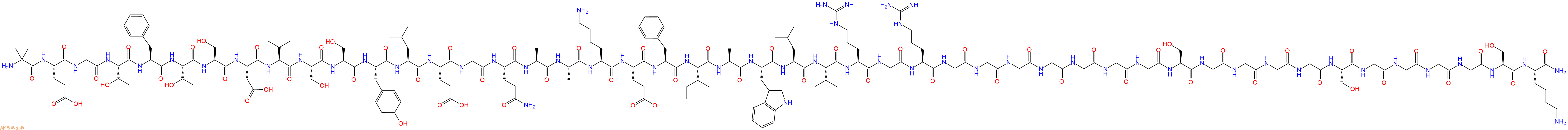 专肽生物产品H2N-Aib-Glu-Gly-Thr-Phe-Thr-Ser-Asp-Val-Ser-Ser-Tyr-Leu-Glu-Gly-Gln-Ala-Ala-Lys-Glu-Phe-Ile-Ala-Trp-Leu-Val-Arg-Gly-Arg-Gly-Gly-Gly-Gly-Gly-Gly-Gly-Ser-Gly-Gly-Gly-Gly-Ser-Gly-Gly-Gly-Gly-Ser-Lys-NH2