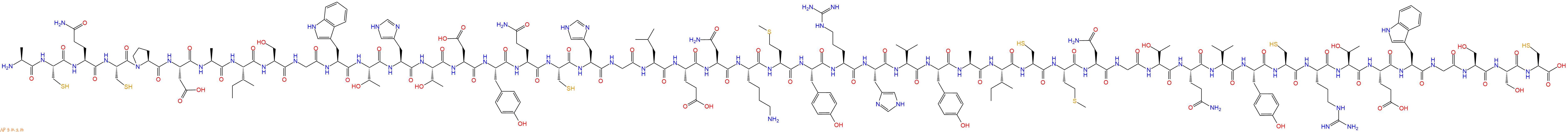 专肽生物产品H2N-Ala-Cys-Gln-Cys-Pro-Asp-Ala-Ile-Ser-Gly-Trp-Thr-His-Thr-Asp-Tyr-Gln-Cys-His-Gly-Leu-Glu-Asn-Lys-Met-Tyr-Arg-His-Val-Tyr-Ala-Ile-Cys-Met-Asn-Gly-Thr-Gln-Val-Tyr-Cys-Arg-Thr-Glu-Trp-Gly-Ser-Ser-Cys-OH