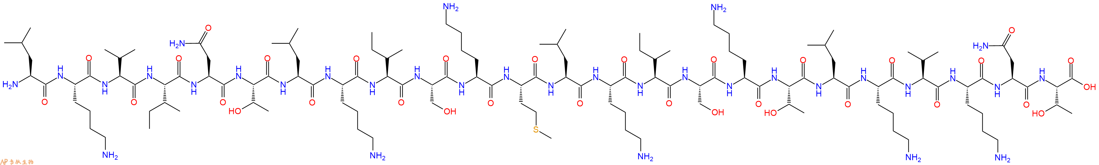 专肽生物产品H2N-Leu-Lys-Val-Ile-Asn-Thr-Leu-Lys-Ile-Ser-Lys-Met-Leu-Lys-Ile-Ser-Lys-Thr-Leu-Lys-Val-Lys-Asn-Thr-OH