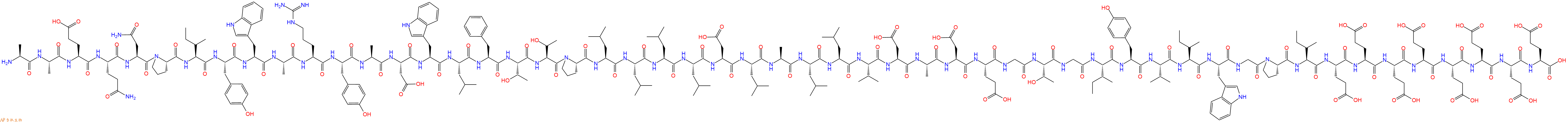 专肽生物产品H2N-Ala-Ala-Glu-Gln-Asn-Pro-Ile-Tyr-Trp-Ala-Arg-Tyr-Ala-Asp-Trp-Leu-Phe-Thr-Thr-Pro-Leu-Leu-Leu-Leu-Asp-Leu-Ala-Leu-Leu-Val-Asp-Ala-Asp-Glu-Gly-Thr-Gly-Ile-Tyr-Val-Ile-Trp-Gly-Pro-Ile-Glu-Glu-Glu-Glu-Glu-Glu-Glu-Glu-OH