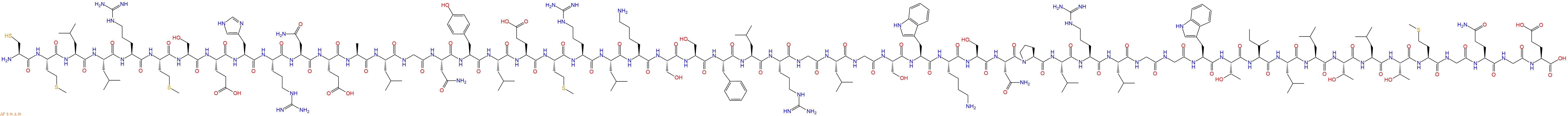 专肽生物产品H2N-Cys-Met-Leu-Leu-Arg-Met-Ser-Glu-His-Arg-Asn-Glu-Ala-Leu-Gly-Asn-Tyr-Leu-Glu-Met-Arg-Leu-Lys-Ser-Ser-Phe-Leu-Arg-Gly-Leu-Gly-Ser-Trp-Lys-Ser-Asn-Pro-Leu-Arg-Leu-Gly-Gly-Trp-Thr-Ile-Leu-Leu-Thr-Leu-Thr-Met-Gly-Gln-Gly-Glu-OH