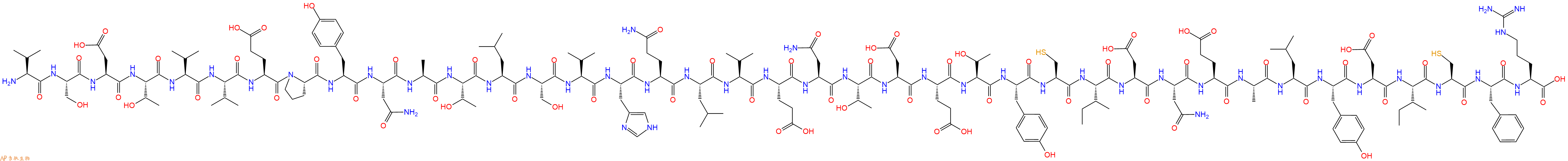 专肽生物产品H2N-Val-Ser-Asp-Thr-Val-Val-Glu-Pro-Tyr-Asn-Ala-Thr-Leu-Ser-Val-His-Gln-Leu-Val-Glu-Asn-Thr-Asp-Glu-Thr-Tyr-Cys-Ile-Asp-Asn-Glu-Ala-Leu-Tyr-Asp-Ile-Cys-Phe-Arg-OH