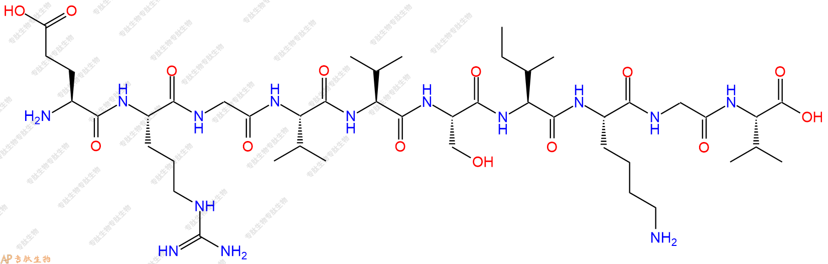 专肽生物产品H2N-Glu-Arg-Gly-Val-Val-Ser-Ile-Lys-Gly-Val-OH