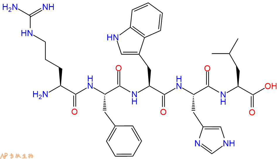 专肽生物产品H2N-Arg-Phe-Trp-His-Leu-OH
