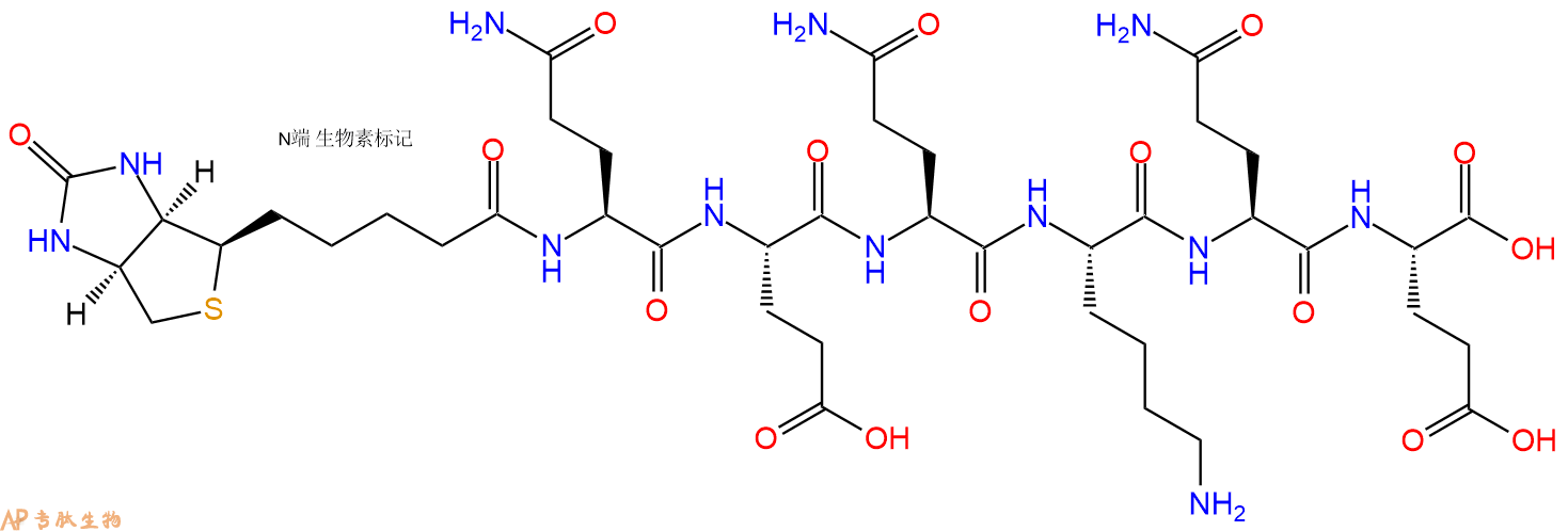 专肽生物产品Biotinyl-Gln-Glu-Gln-Lys-Gln-Glu-OH