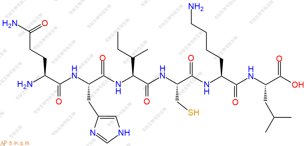 专肽生物产品H2N-Gln-His-Ile-Cys-Lys-Leu-OH