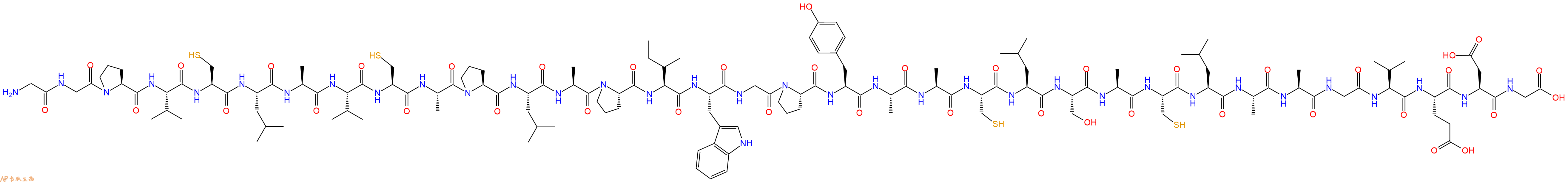 专肽生物产品H2N-Gly-Gly-Pro-Val-Cys-Leu-Ala-Val-Cys-Ala-Pro-Leu-Ala-Pro-Ile-Trp-Gly-Pro-Tyr-Ala-Ala-Cys-Leu-Ser-Ala-Cys-Leu-Ala-Ala-Gly-Val-Glu-Asp-Gly-OH