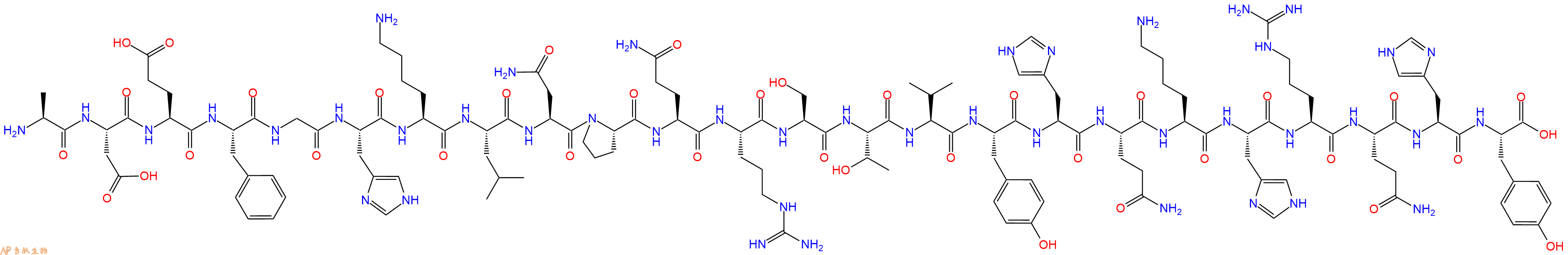 专肽生物产品H2N-Ala-Asp-Glu-Phe-Gly-His-Lys-Leu-Asn-Pro-Gln-Arg-Ser-Thr-Val-Tyr-His-Gln-Lys-His-Arg-Gln-His-Tyr-OH
