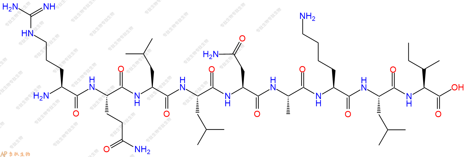 专肽生物产品H2N-Arg-Gln-Leu-Leu-Asn-Ala-Lys-Leu-Ile-OH