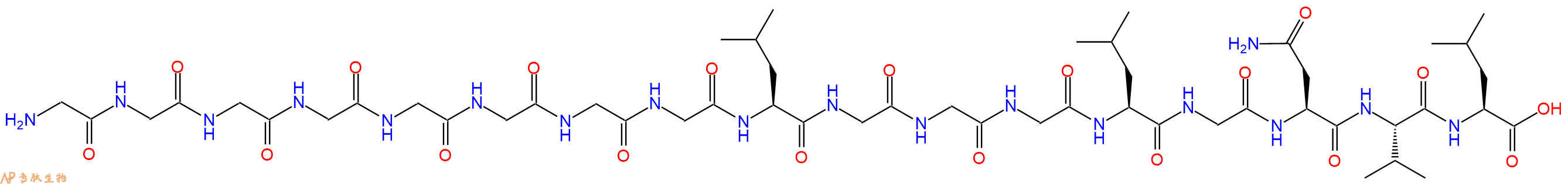 专肽生物产品H2N-Gly-Gly-Gly-Gly-Gly-Gly-Gly-Gly-Leu-Gly-Gly-Gly-Leu-Gly-Asn-Val-Leu-OH