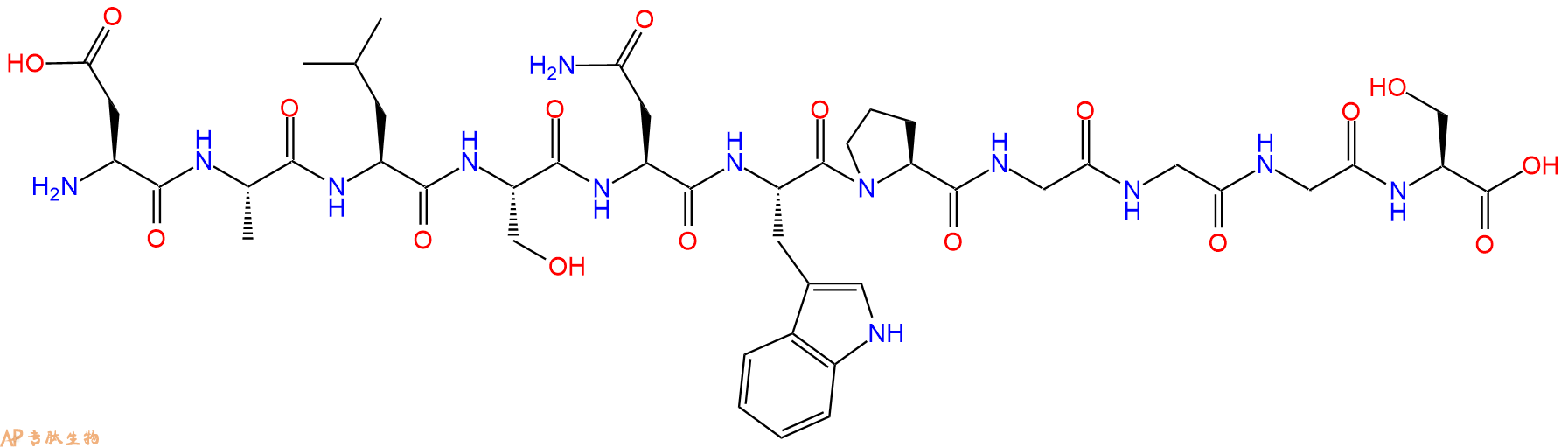 专肽生物产品H2N-Asp-Ala-Leu-Ser-Asn-Trp-Pro-Gly-Gly-Gly-Ser-OH