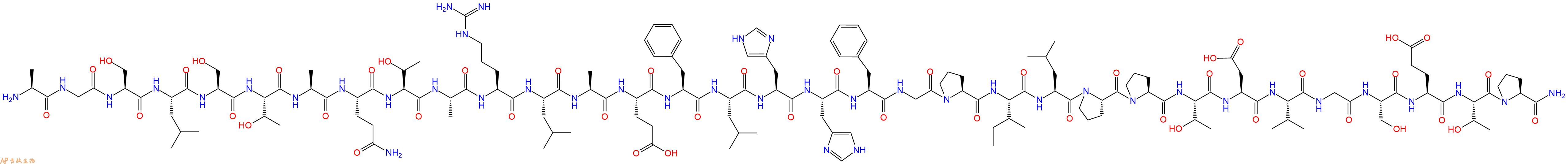 专肽生物产品H2N-Ala-Gly-Ser-Leu-Ser-Thr-Ala-Gln-Thr-Ala-Arg-Leu-Ala-Glu-Phe-Leu-His-His-Phe-Gly-Pro-Ile-Leu-Pro-Pro-Thr-Asp-Val-Gly-Ser-Glu-Thr-Pro-NH2