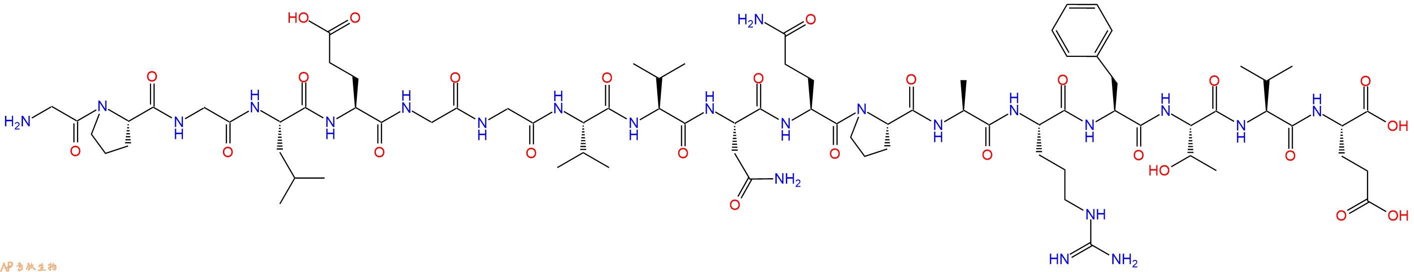 专肽生物产品H2N-Gly-Pro-Gly-Leu-Glu-Gly-Gly-Val-Val-Asn-Gln-Pro-Ala-Arg-Phe-Thr-Val-Glu-OH