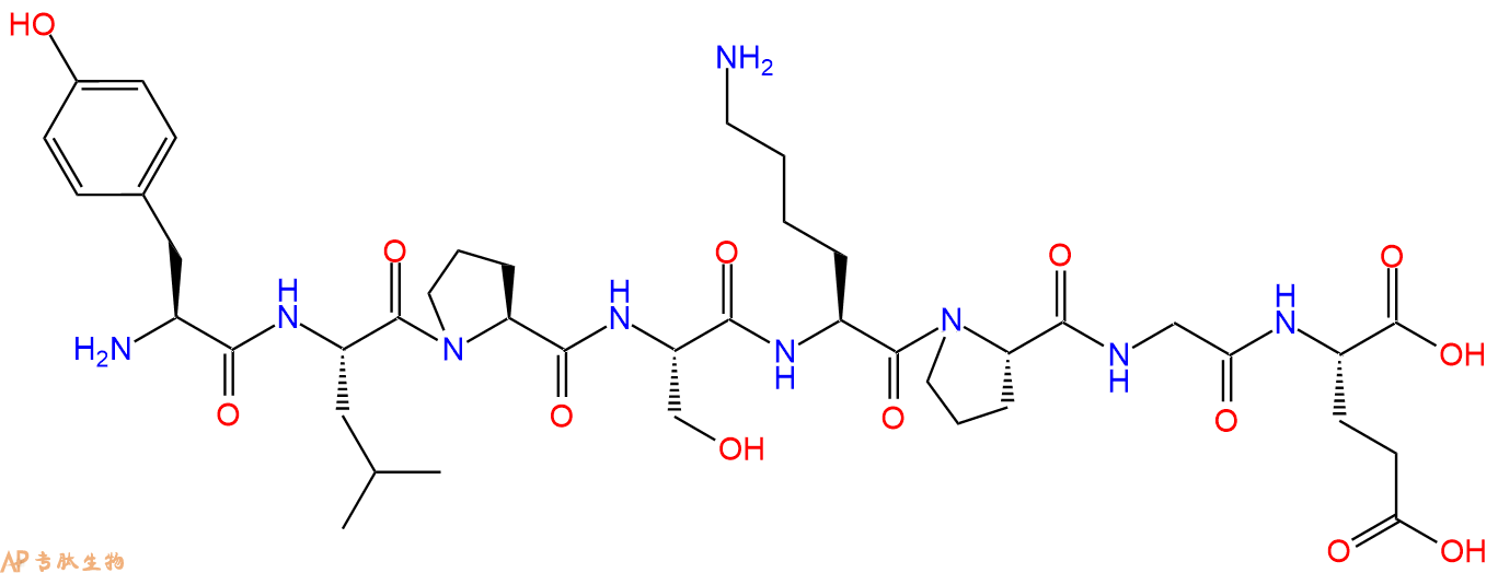 专肽生物产品H2N-Tyr-Leu-Pro-Ser-Lys-Pro-Gly-Glu-OH