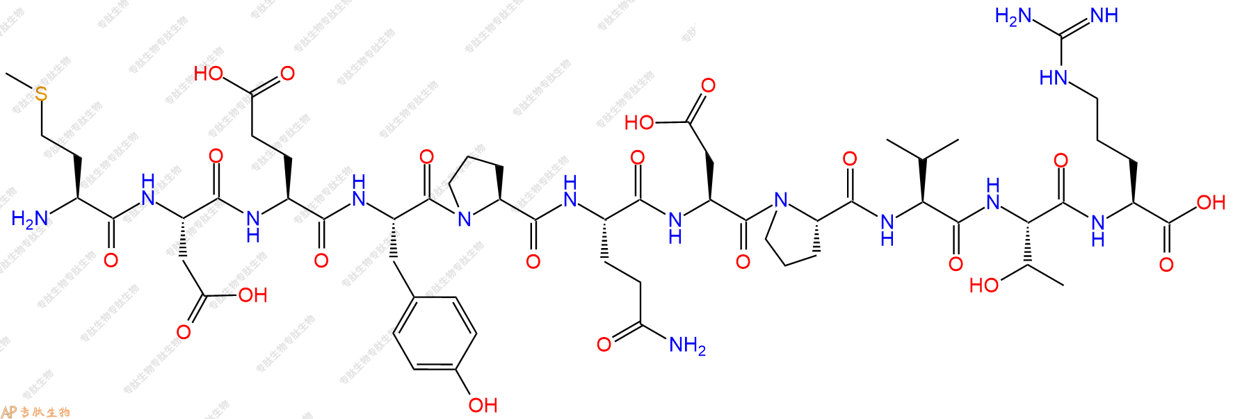 专肽生物产品H2N-Met-Asp-Glu-Tyr-Pro-Gln-Asp-Pro-Val-Thr-Arg-OH