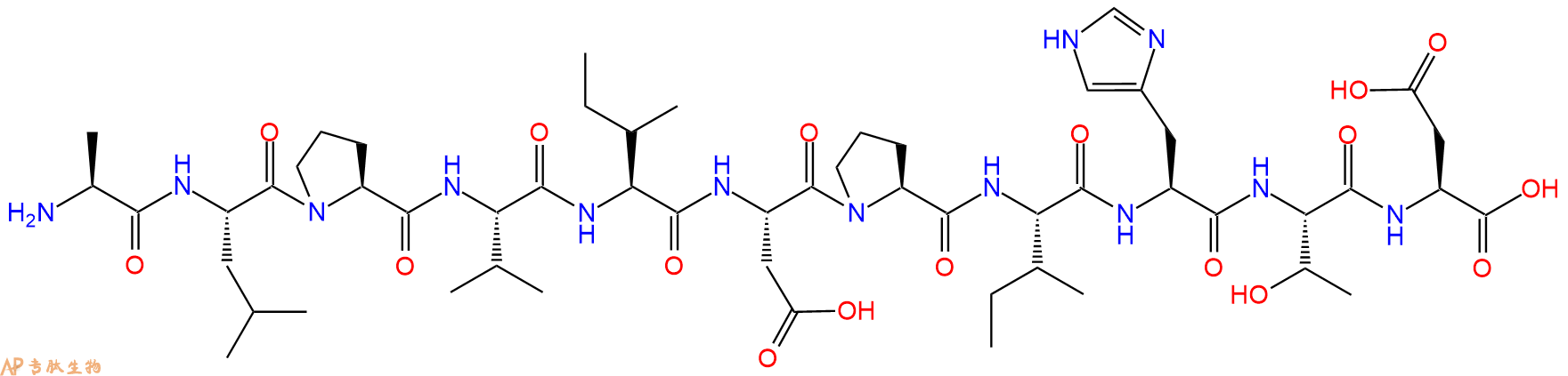 专肽生物产品H2N-Ala-Leu-Pro-Val-Ile-Asp-Pro-Ile-His-Thr-Asp-OH