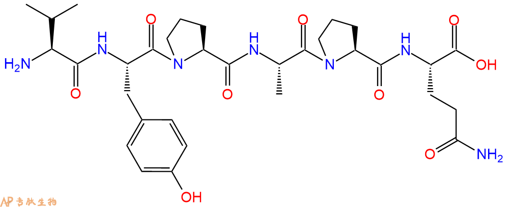 专肽生物产品H2N-Val-Tyr-Pro-Ala-Pro-Gln-OH