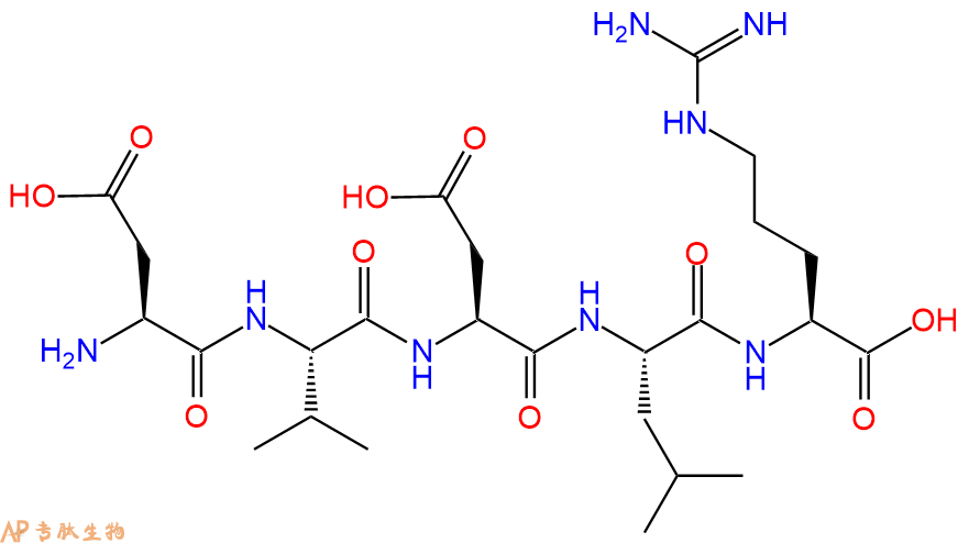 专肽生物产品H2N-Asp-Val-Asp-Leu-Arg-OH