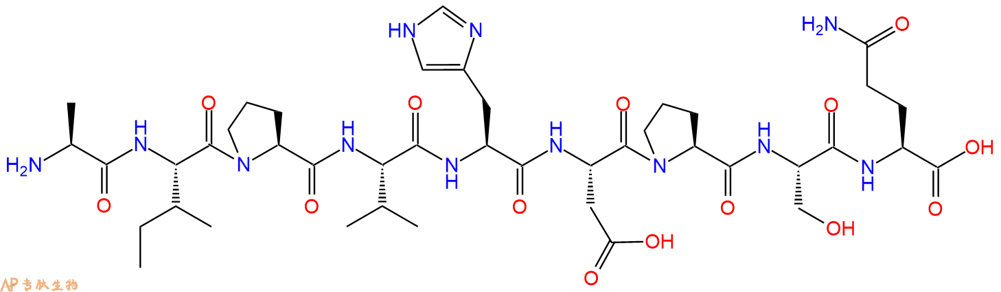 专肽生物产品H2N-Ala-Ile-Pro-Val-His-Asp-Pro-Ser-Gln-OH