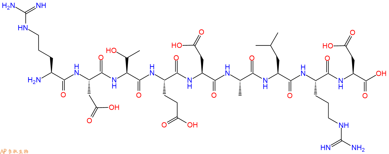 专肽生物产品H2N-Arg-Asp-Thr-Glu-Asp-Ala-Leu-Arg-Asp-OH