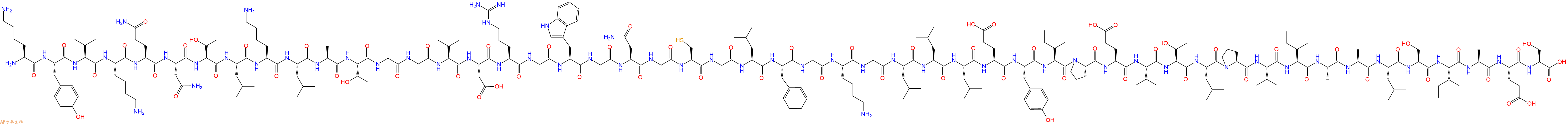 专肽生物产品H2N-Lys-Tyr-Val-Lys-Gln-Asn-Thr-Leu-Lys-Leu-Ala-Thr-Gly-Gly-Val-Asp-Arg-Gly-Trp-Gly-Asn-Gly-Cys-Gly-Leu-Phe-Gly-Lys-Gly-Leu-Leu-Leu-Glu-Tyr-Ile-Pro-Glu-Ile-Thr-Leu-Pro-Val-Ile-Ala-Ala-Leu-Ser-Ile-Ala-Glu-Ser-OH