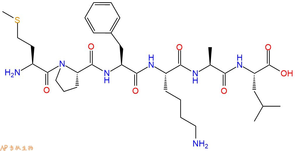 专肽生物产品H2N-Met-Pro-Phe-Lys-Ala-Leu-OH