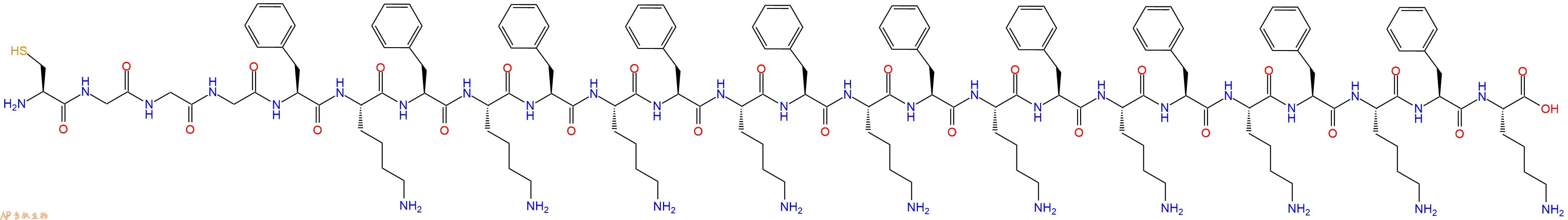 专肽生物产品H2N-Cys-Gly-Gly-Gly-Phe-Lys-Phe-Lys-Phe-Lys-Phe-Lys-Phe-Lys-Phe-Lys-Phe-Lys-Phe-Lys-Phe-Lys-Phe-Lys-OH
