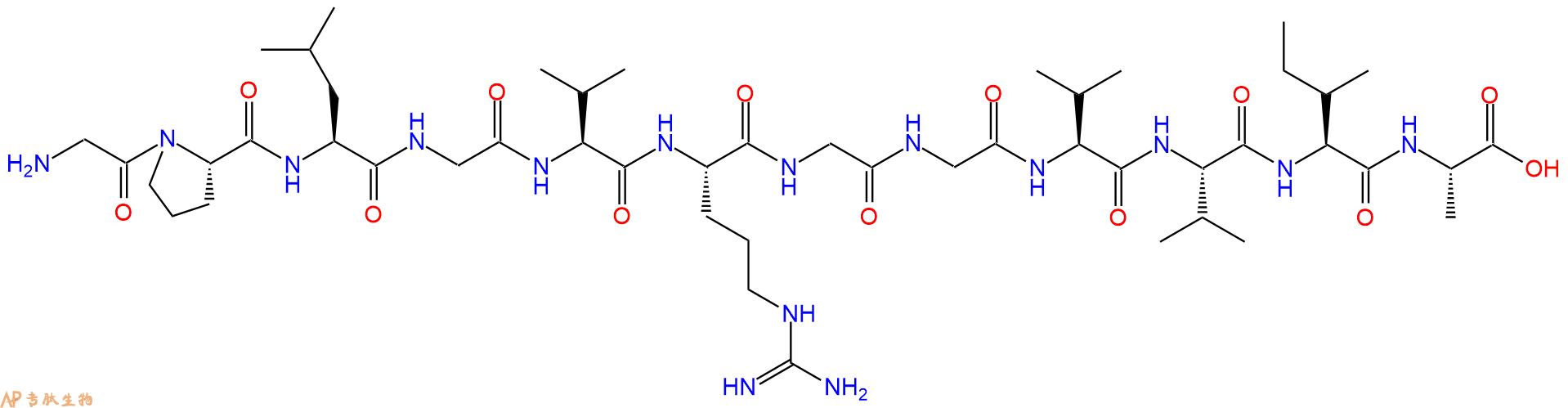 专肽生物产品H2N-Gly-Pro-Leu-Gly-Val-Arg-Gly-Gly-Val-Val-Ile-Ala-OH