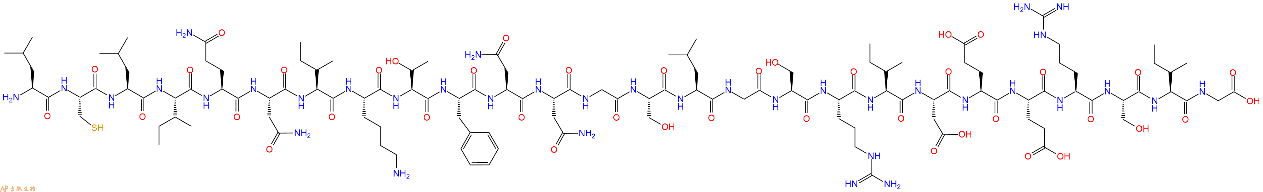 专肽生物产品H2N-Leu-Cys-Leu-Ile-Gln-Asn-Ile-Lys-Thr-Phe-Asn-Asn-Gly-Ser-Leu-Gly-Ser-Arg-Ile-Asp-Glu-Glu-Arg-Ser-Ile-Gly-OH