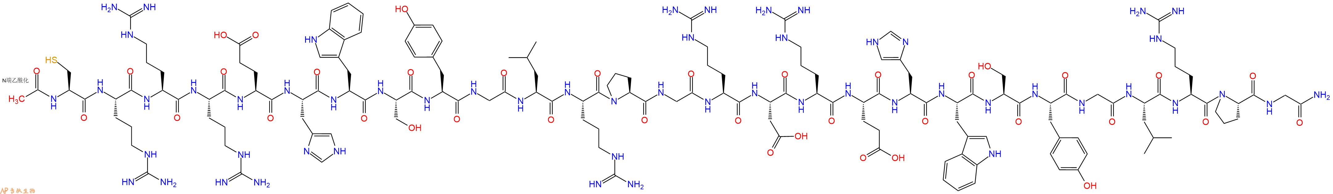 专肽生物产品Ac-Cys-Arg-Arg-Arg-Glu-His-Trp-Ser-Tyr-Gly-Leu-Arg-Pro-Gly-Arg-Asp-Arg-Glu-His-Trp-Ser-Tyr-Gly-Leu-Arg-Pro-Gly-NH2