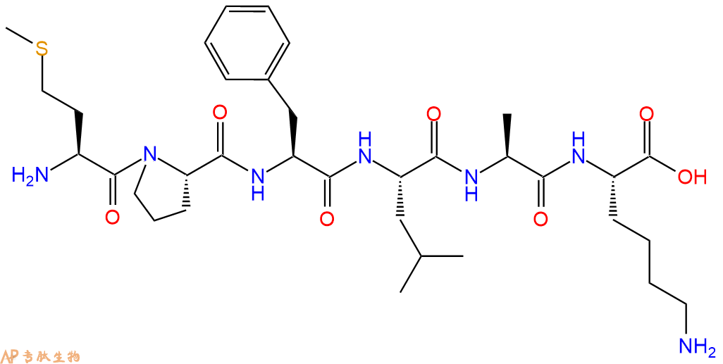 专肽生物产品H2N-Met-Pro-Phe-Leu-Ala-Lys-OH