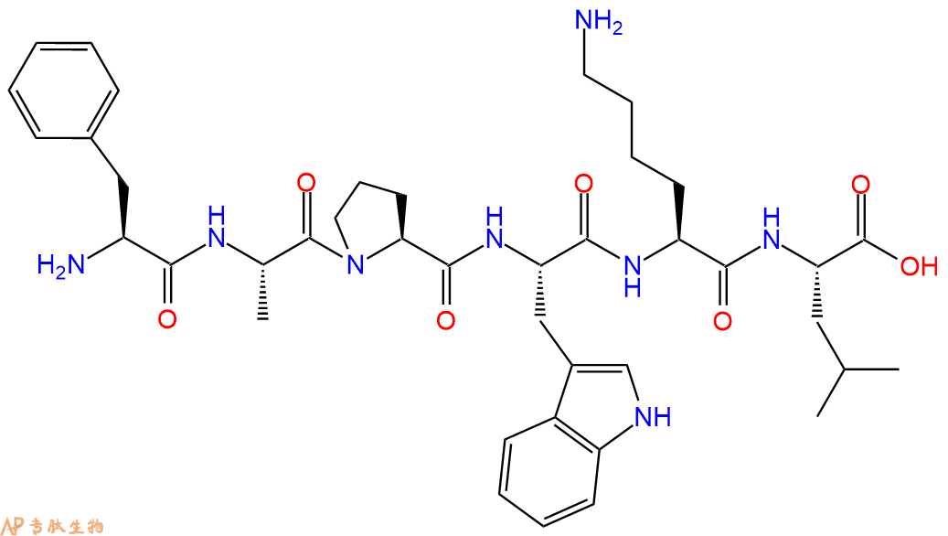 专肽生物产品H2N-Phe-Ala-Pro-Trp-Lys-Leu-OH