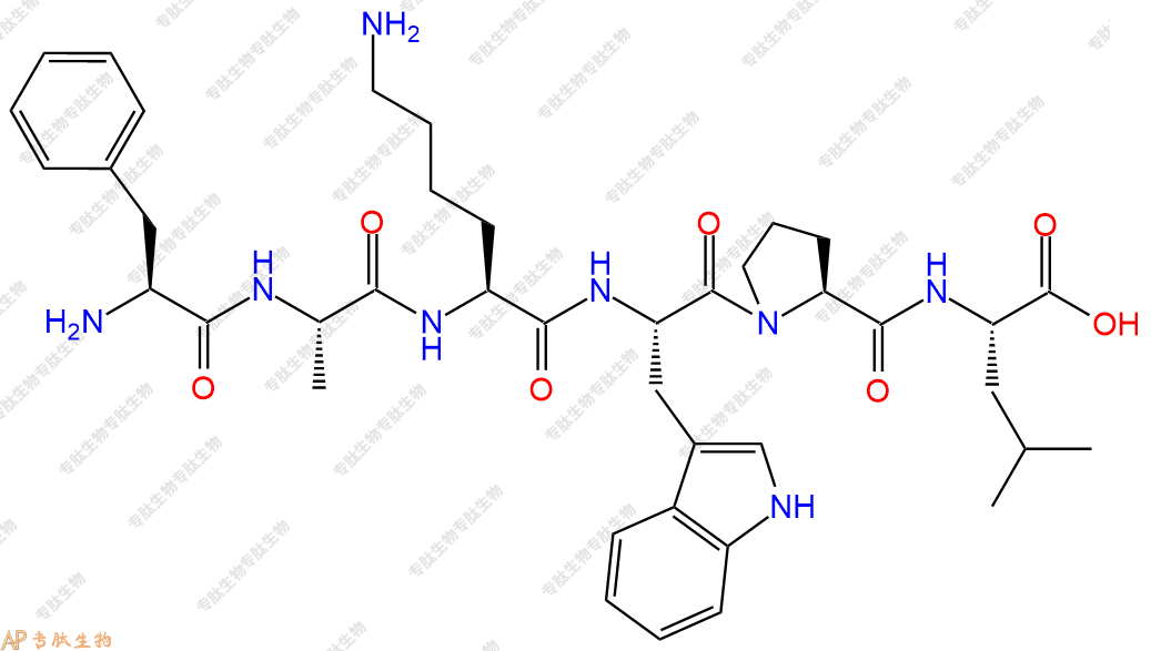 专肽生物产品H2N-Phe-Ala-Lys-Trp-Pro-Leu-OH
