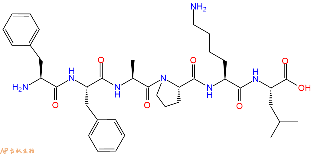 专肽生物产品H2N-Phe-Phe-Ala-Pro-Lys-Leu-OH