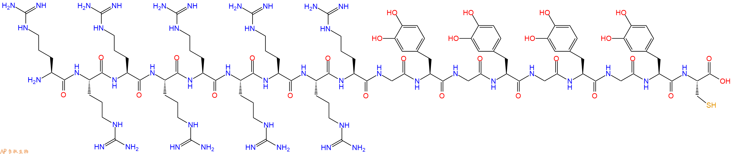 专肽生物产品H2N-Arg-Arg-Arg-Arg-Arg-Arg-Arg-Arg-Arg-Gly-DOPA-Gly-DOPA-Gly-DOPA-Gly-DOPA-Cys-OH