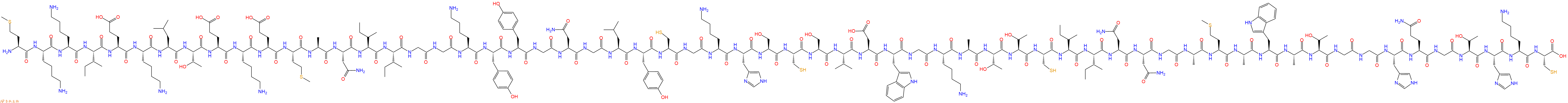 专肽生物产品H2N-Met-Lys-Lys-Ile-Glu-Lys-Leu-Thr-Glu-Lys-Glu-Met-Ala-Asn-Ile-Ile-Gly-Gly-Lys-Tyr-Tyr-Gly-Asn-Gly-Leu-Tyr-Cys-Gly-Lys-His-Ser-Cys-Ser-Val-Asp-Trp-Gly-Lys-Ala-Thr-Thr-Cys-Ile-Ile-Asn-Asn-Gly-Ala-Met-Ala-Trp-Ala-Thr-Gly-Gly-His-Gln-Gly-Thr-His-Lys-Cys-OH