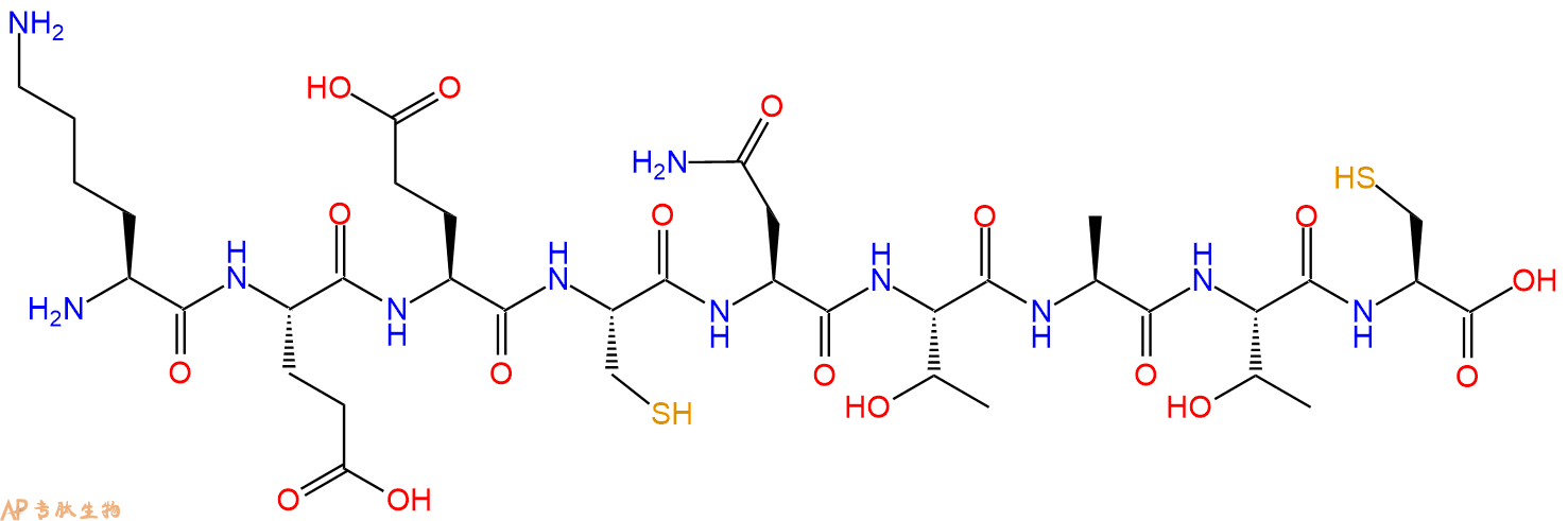 专肽生物产品H2N-Lys-Glu-Glu-Cys-Asn-Thr-Ala-Thr-Cys-OH