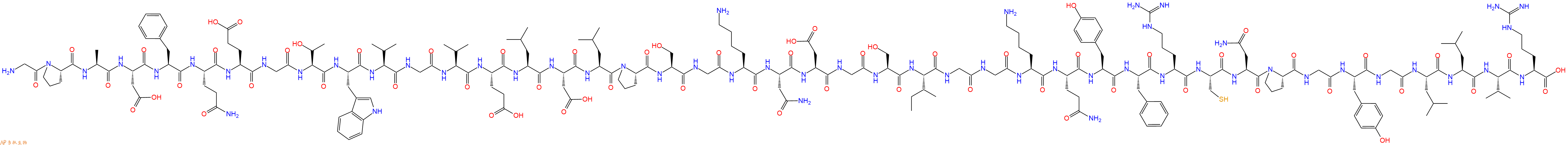 专肽生物产品H2N-Gly-Pro-Ala-Asp-Phe-Gln-Glu-Gly-Thr-Trp-Val-Gly-Val-Glu-Leu-Asp-Leu-Pro-Ser-Gly-Lys-Asn-Asp-Gly-Ser-Ile-Gly-Gly-Lys-Gln-Tyr-Phe-Arg-Cys-Asn-Pro-Gly-Tyr-Gly-Leu-Leu-Val-Arg-OH