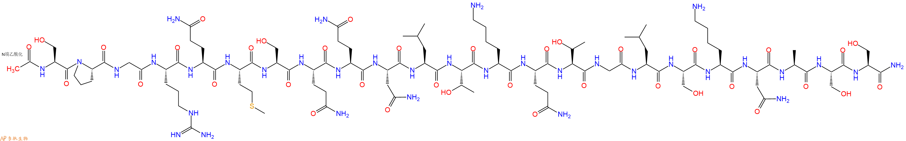 专肽生物产品Ac-Ser-Pro-Gly-Arg-Gln-Met-Ser-Gln-Gln-Asn-Leu-Thr-Lys-Gln-Thr-Gly-Leu-Ser-Lys-Asn-Ala-Ser-Ser-NH2