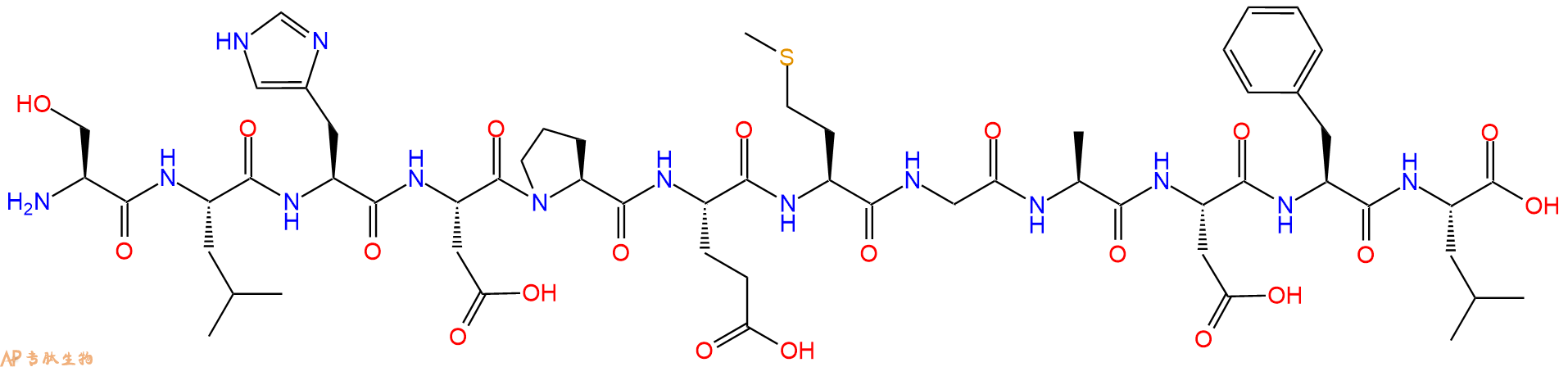 专肽生物产品H2N-Ser-Leu-His-Asp-Pro-Glu-Met-Gly-Ala-Asp-Phe-Leu-OH