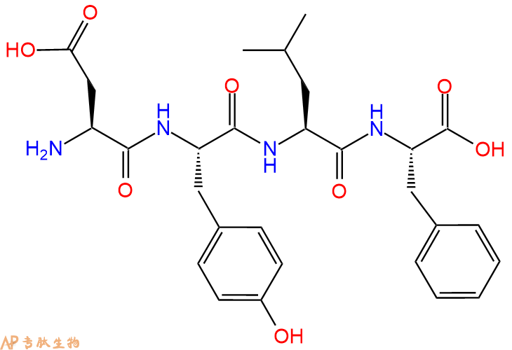 专肽生物产品H2N-Asp-Tyr-Leu-Phe-OH