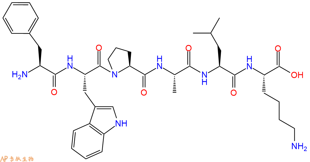 专肽生物产品H2N-Phe-Trp-Pro-Ala-Leu-Lys-OH